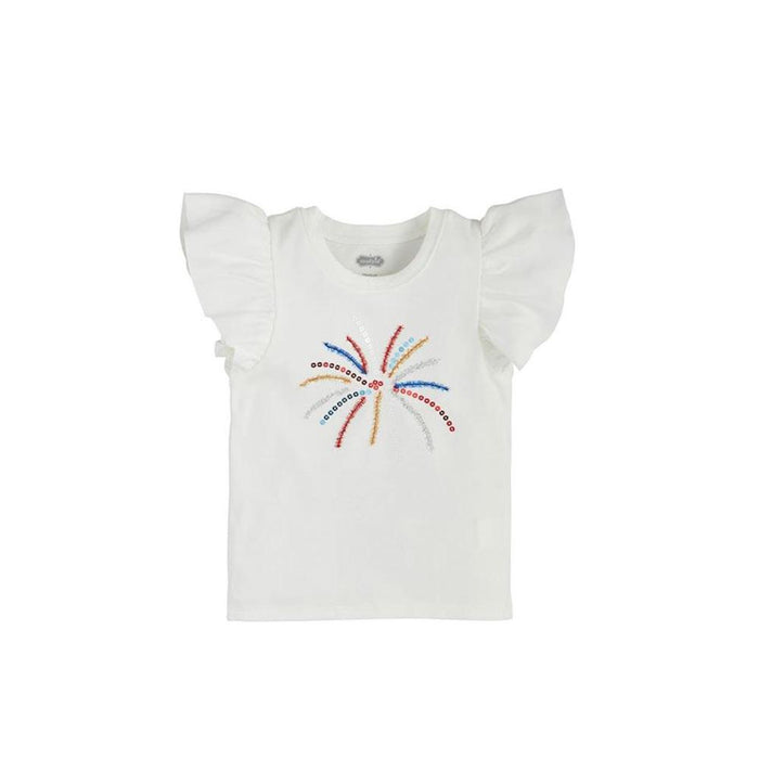 Girl's White Firework Tinsel Shirt