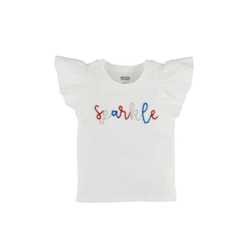 Girl's White Sparkle Tinsel Shirt