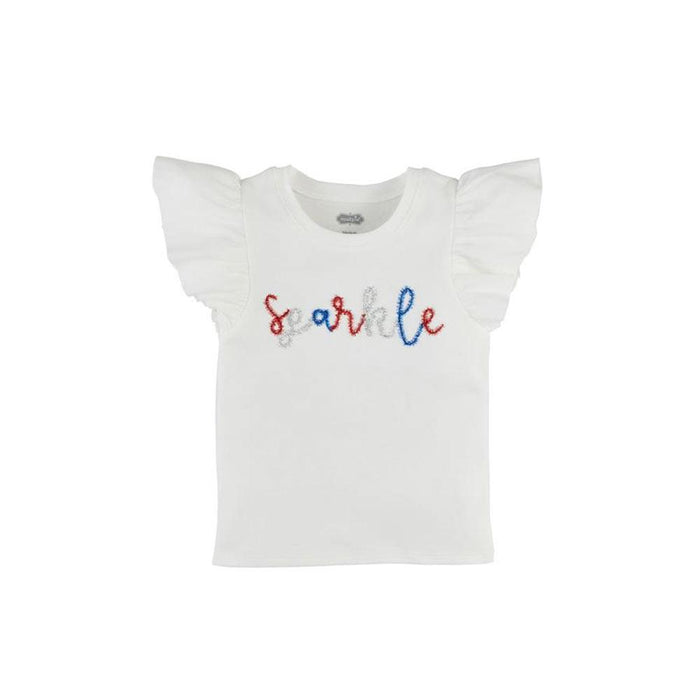Girl's White Sparkle Tinsel Shirt