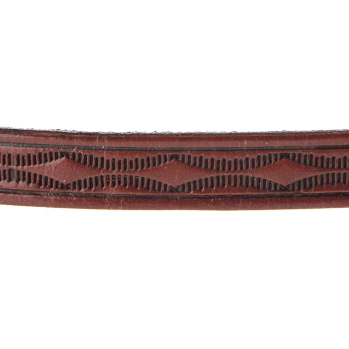 M+F Brown Diamond Hand Tooled 3/8 in. Hat Band