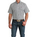 Men's White Multi Color Print Short Sleeve Shirt