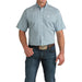 Men's Blue Geo Print Short Sleeve Shirt