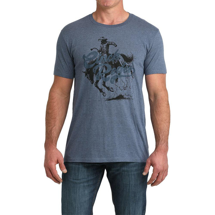 Men's Blue Bucking Horse Rodeo Tee Shirt