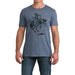 Men's Blue Bucking Horse Rodeo Tee Shirt