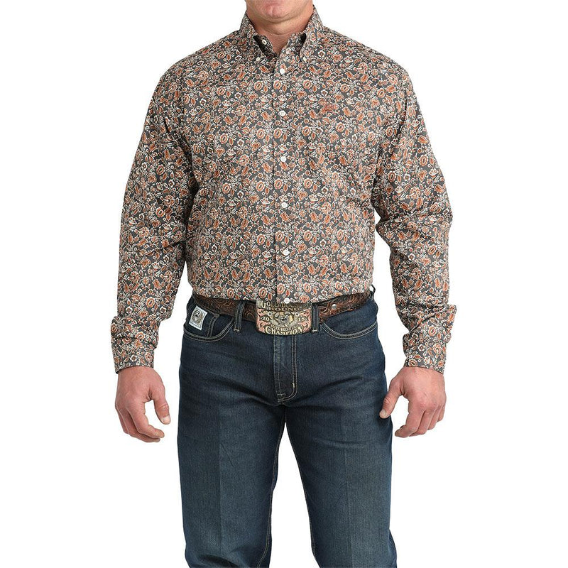 Men's Charcoal Paisley Shirt