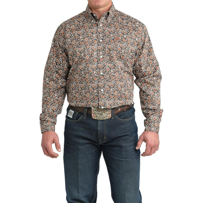 Men's Charcoal Paisley Shirt