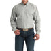Men's Cream Plaid Print Long Sleeve Shirt
