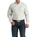 Men's Cream Plaid Long Sleeve Shirt
