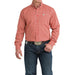 Men's Red Geometric Print Long Sleeve Shirt