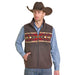 Men's Dark Brown Printed Berber Vest