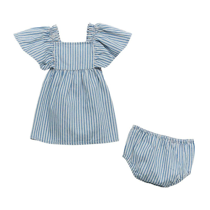 Infant Girl's Denim Stripe Dress