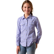 Girl's Western Motif Lavender Shirt