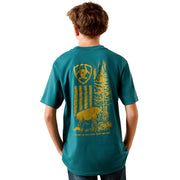 Boy's Mediterranean Bison Wander Flag Tee Shirt