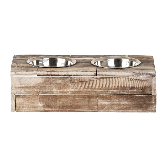 Small Double Bowl Dog Feeder