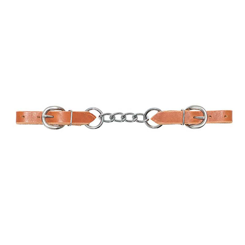 5/8in Harness Leather 3in Chain Curb Strap