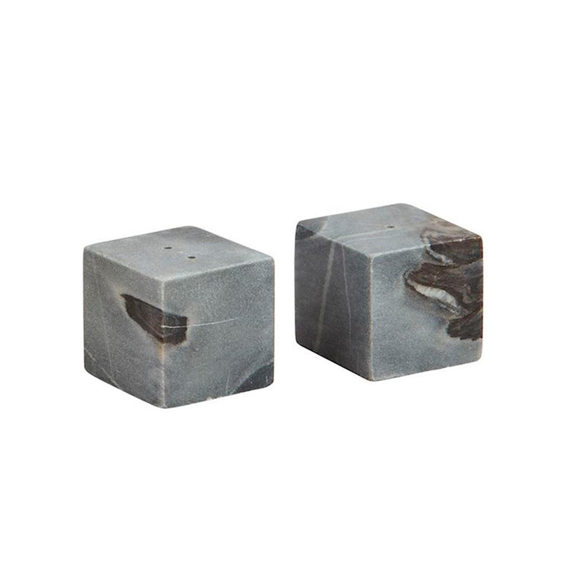 Grey Marble Cube Salt/Pepper Set