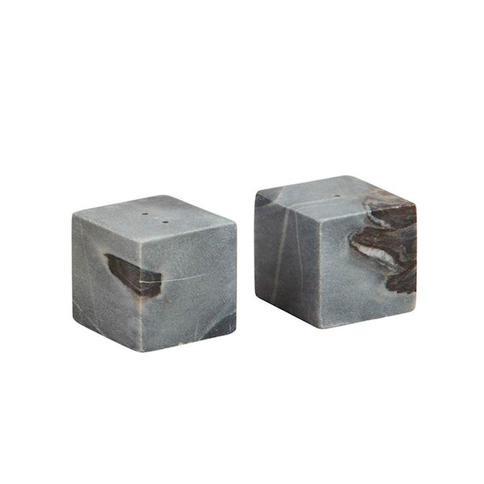 Grey Marble Cube Salt/Pepper Set