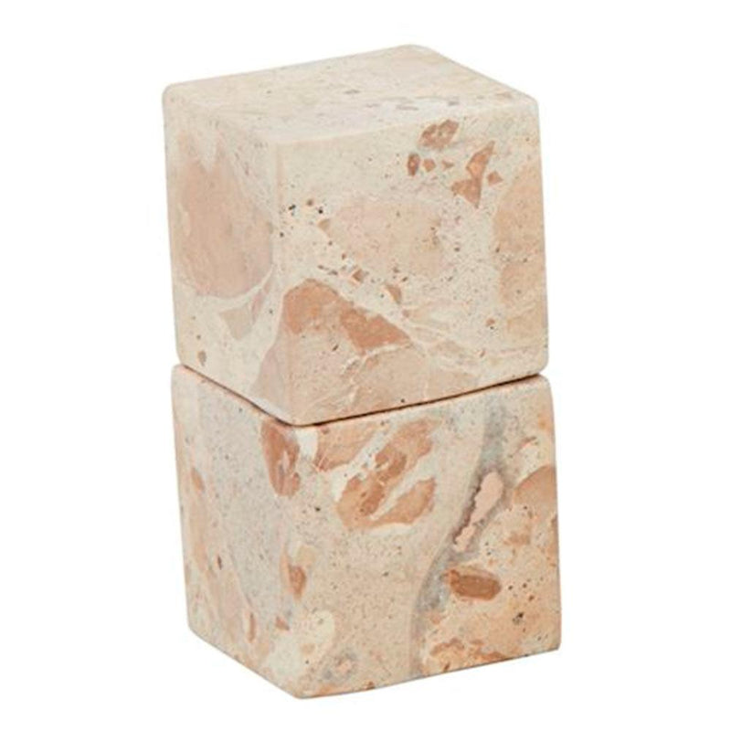 Taupe Marble Cube Salt/Pepper Set