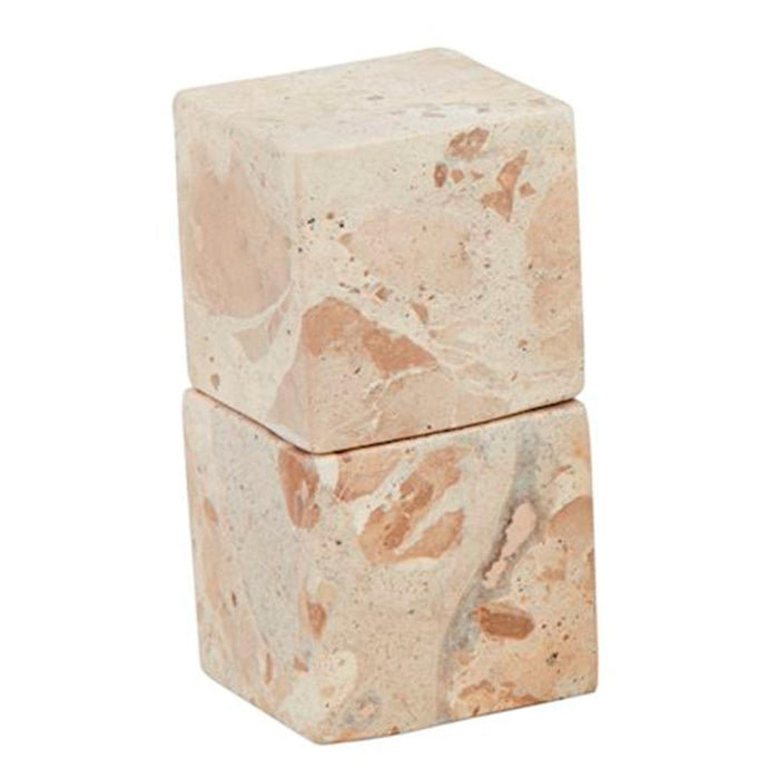 Taupe Marble Cube Salt/Pepper Set