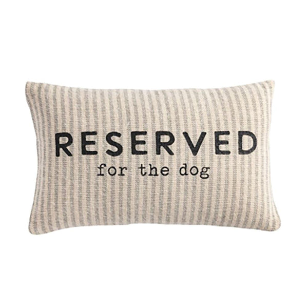 Mud Pie Reserved Pet Striped Pillow