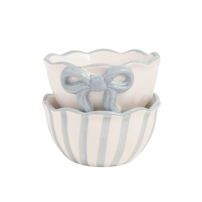 Striped Blue/Bow Ramekins