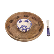 Wood Ceramic Chip/Dip Set
