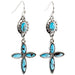 Silver & Turquoise Cross Earrings