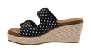 Women's Carley Mainfest Black and White Polka Dots Wedge Sandal