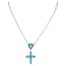 Silver & Turquoise Cross Necklace