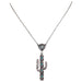 Silver & Turquoise Cactus Necklace