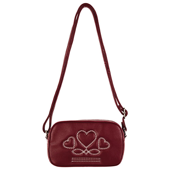 Leather Hearts Red Camera Bag