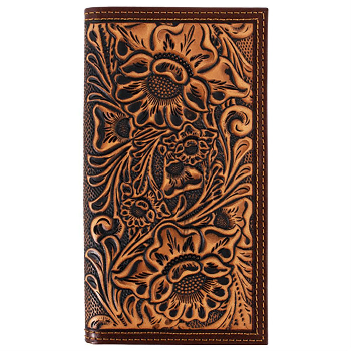 Tan Tooled Leather Rodeo Wallet