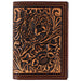 Tan Tooled Leather Trifold Wallet