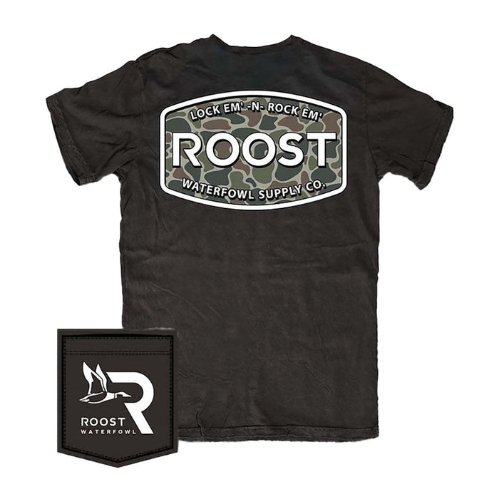 Boy's Black Roost Camo Logo Tee Shirt