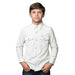 Boy's White Vented Long Sleeve Pearl Snap Shirt
