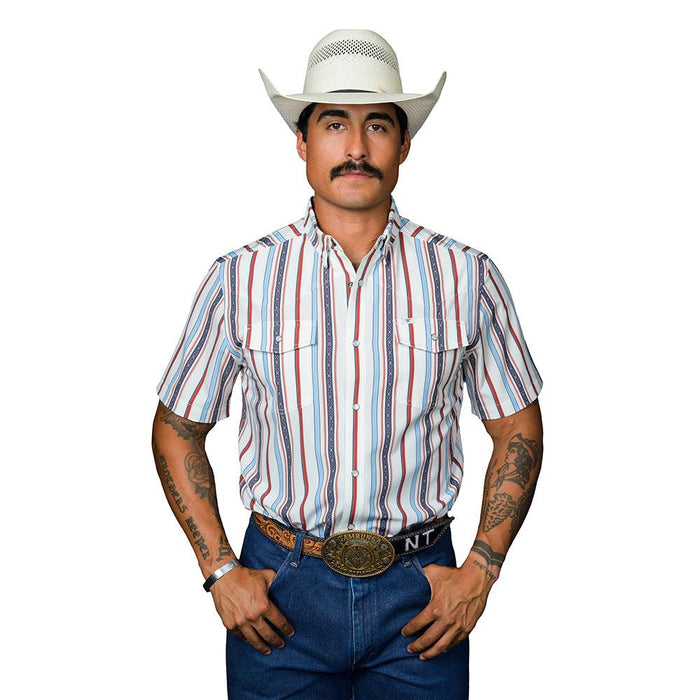 Men's White Brooks Short Sleeve Snap Shirt
