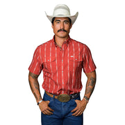 Men's Maverick Red Short Sleeve Snap Shirt