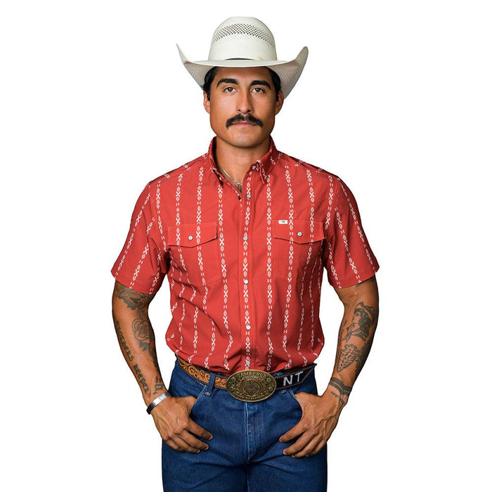 Men's Maverick Red Short Sleeve Snap Shirt