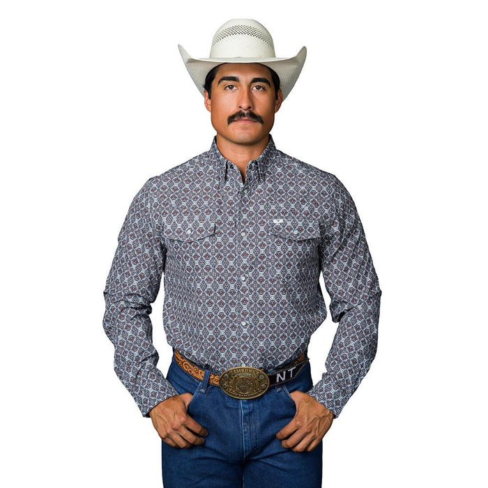 Men's Brown Conner Long Sleeve Snap Shirt