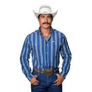 Men's Tucker Blue Long Sleeve Snap Shirt