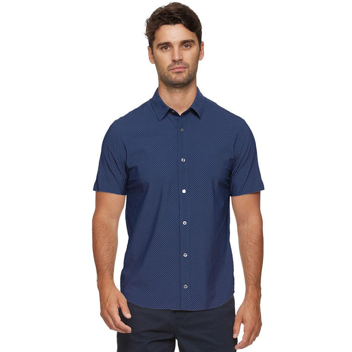 Men's Navy Loretto Dot Print Performance Shirt