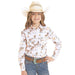 Girl's Peach Cowgirl Print Shirt