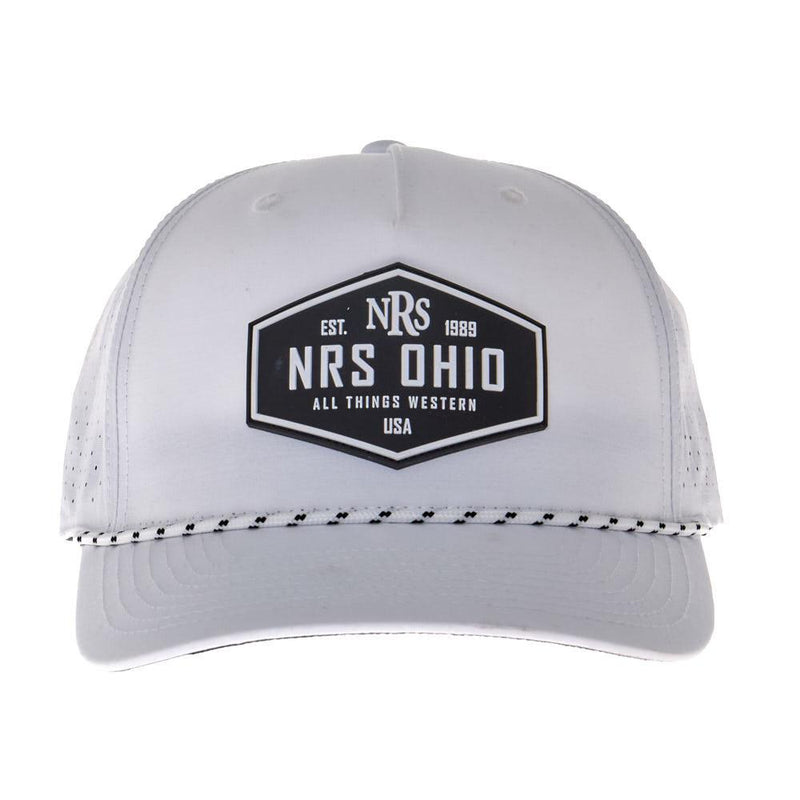 Ohio White & Black Rubber Patch Cap