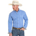 Men's Blue Dobby Check Long Sleeve Shirt