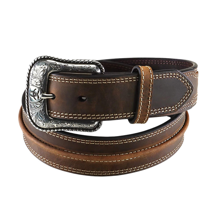Men's Leather Raised Center-Ridge Belt