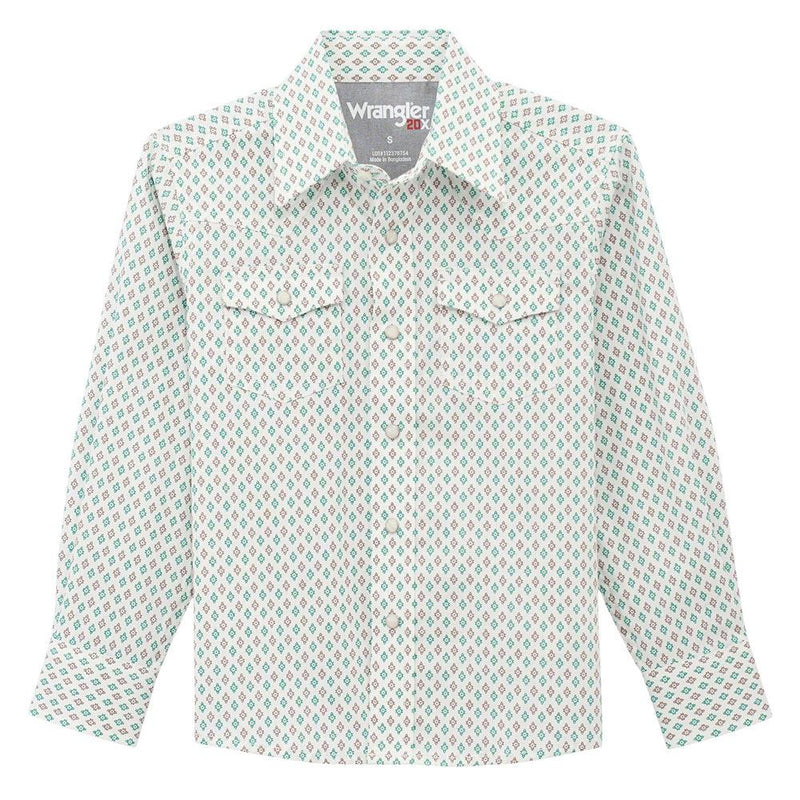 Boy's 20X Advanced Comfort Green Printed Shirt