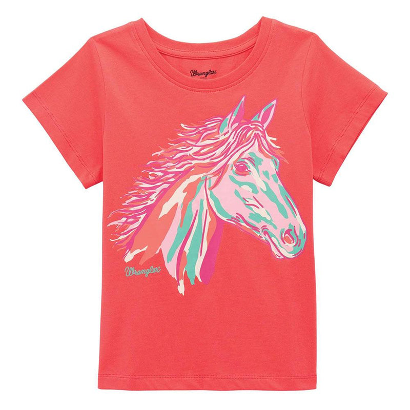 Girl's Pink Horse Short Sleeve Tee Shirt