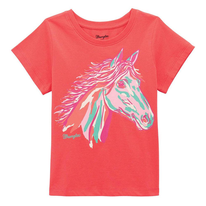 Girl's Pink Horse Short Sleeve Tee Shirt