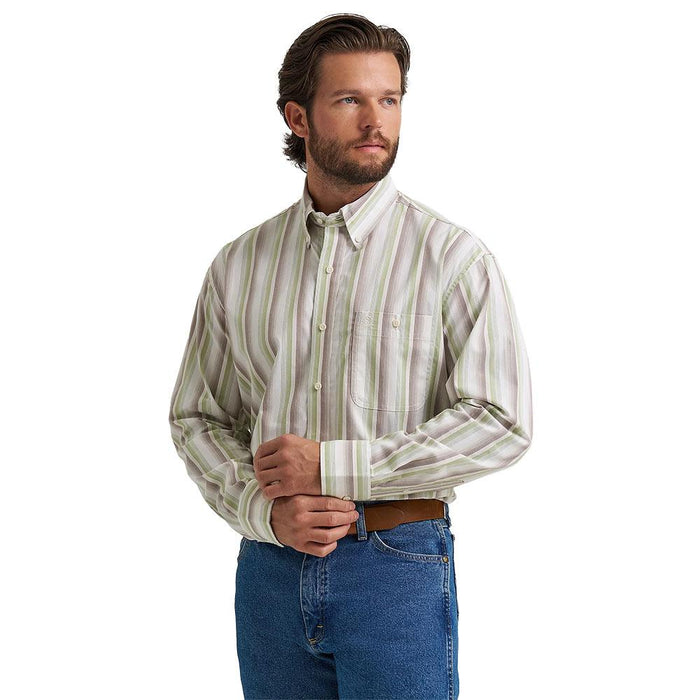 Men's George Strait Green Stripe Shirt
