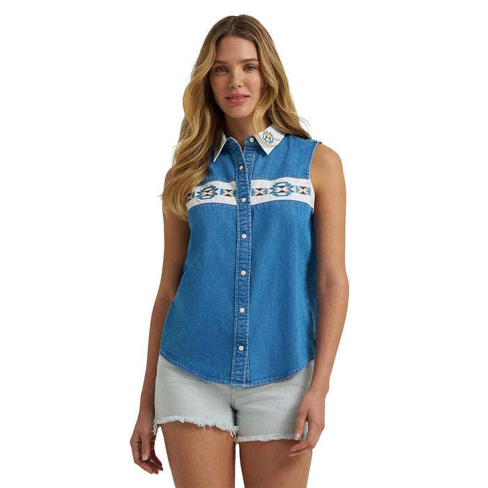 Women's Retro Punchy Sleeveless Shirt